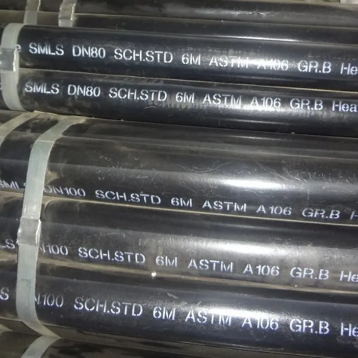 AISI B36.10 ASTM A106 B fekete acél varrat nélküli cső