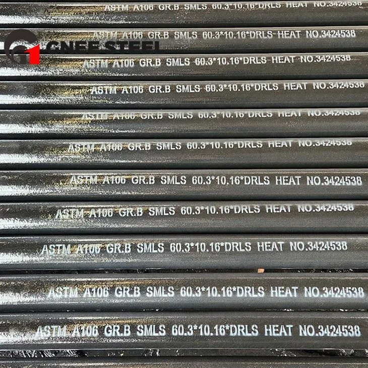ASTM A106 B fokozatú varrat nélküli nyomócső