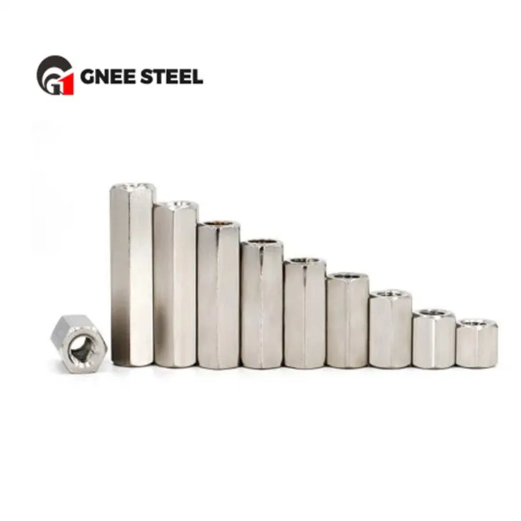 SS316 hosszú hatlapú tengelykapcsoló anyák
